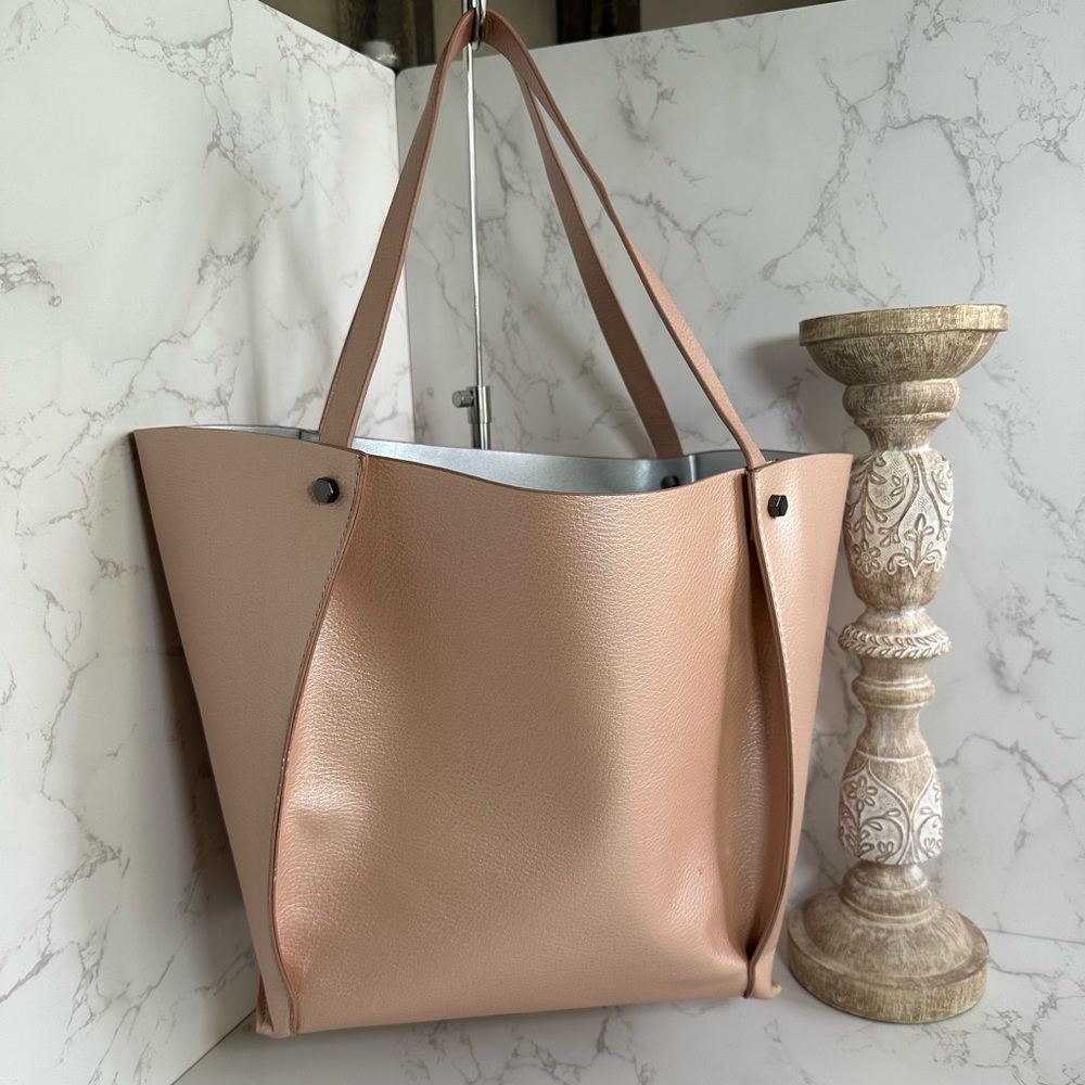 Neiman Marcus Rose Gold Shimmer Tote